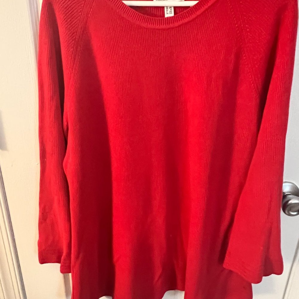Red Bell-sleeve sweater